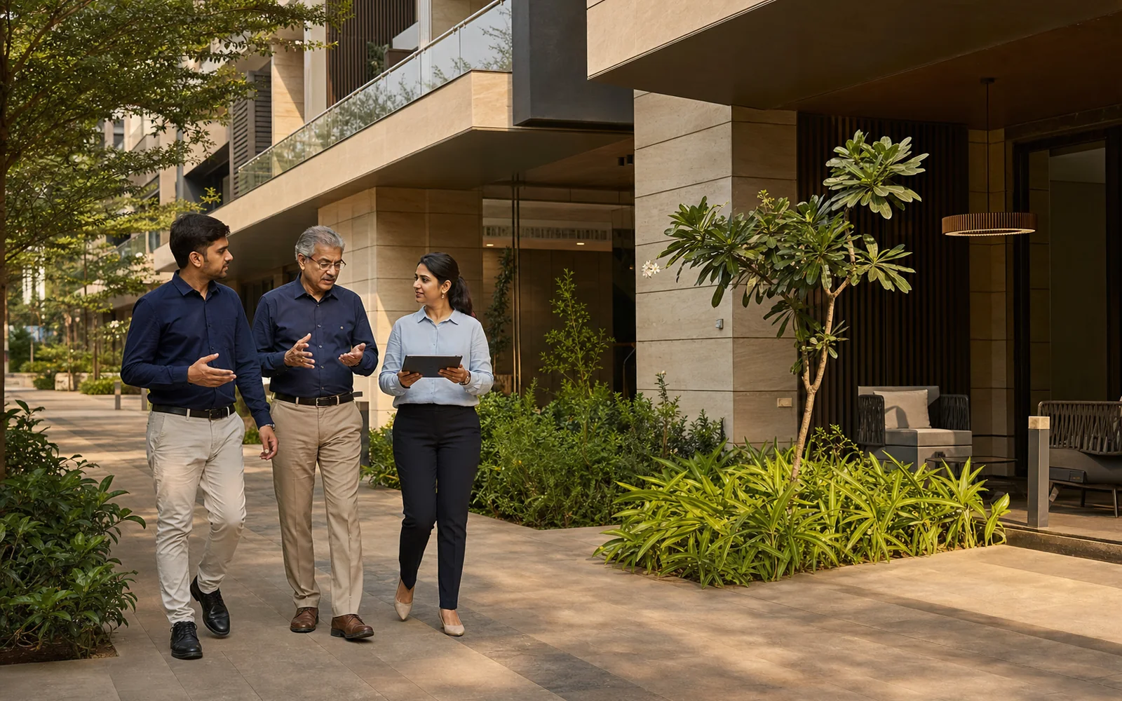 Illustrative photograph of a project walkthrough.
