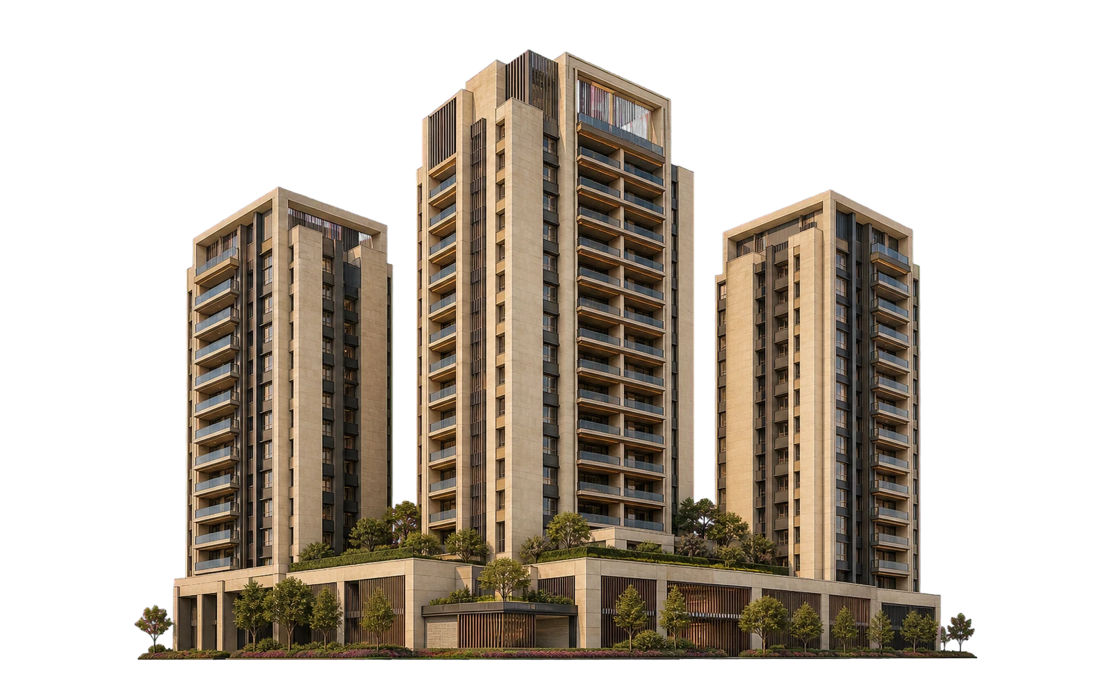 Illustrative view of a residential tower development.