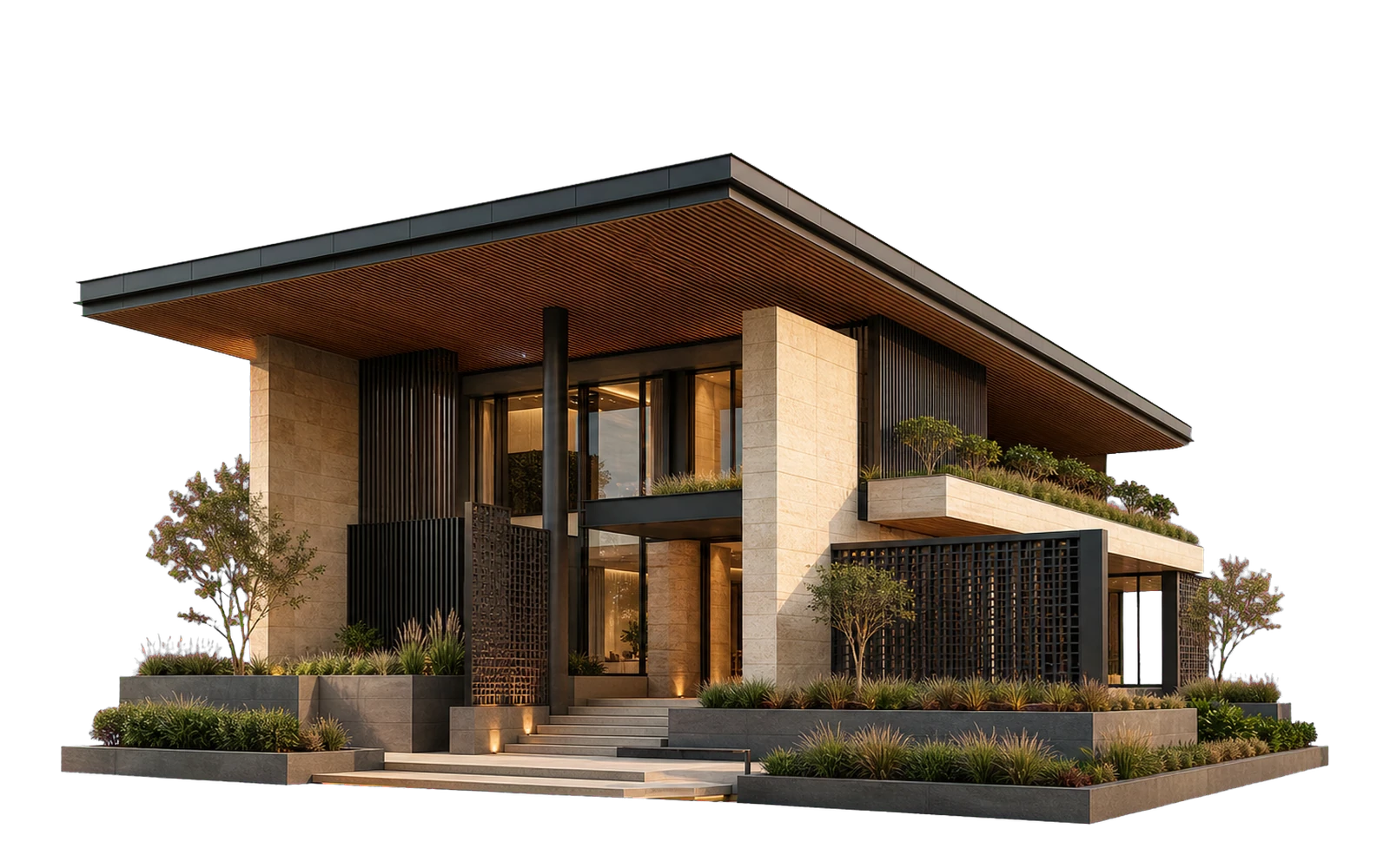 Illustrative view of residential project architecture.